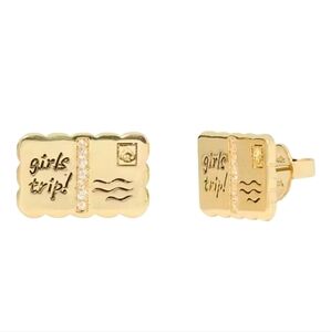 🔹️ KATE SPADE 🔹️Away We Go Postcard Stud Girls Trip Stud  Earrings ✨️💛 Nwt